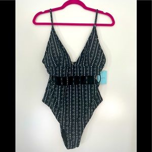 Cupshe Black Tribal Cutout One Piece Swimsuit